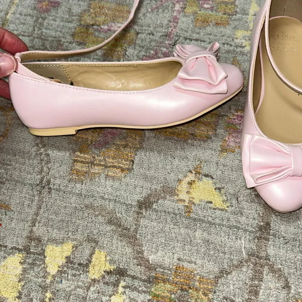 Janie & Jack pink bow Mary Jane sz 10